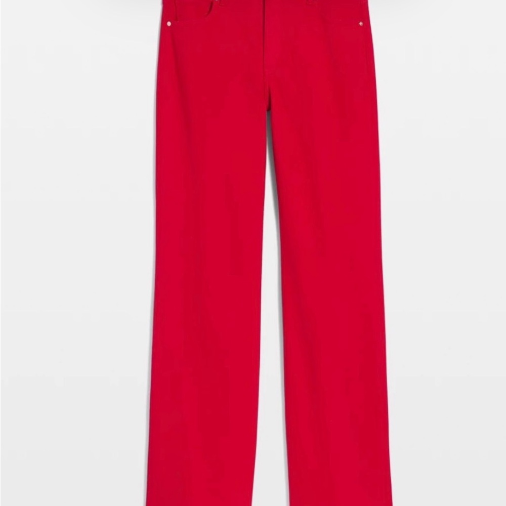 NWT WHITE HOUSE BLACK MARKET Red WIDE LEG JEANS - Picture 5 of 5